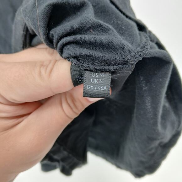 Anthropologie Black Rosamund Tie-Front Tee Womens MD Basic Casual Comfy Cotton - Picture 6 of 11